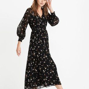 Madewell Georgette Smocked Midi Dress in Backyard Blooms